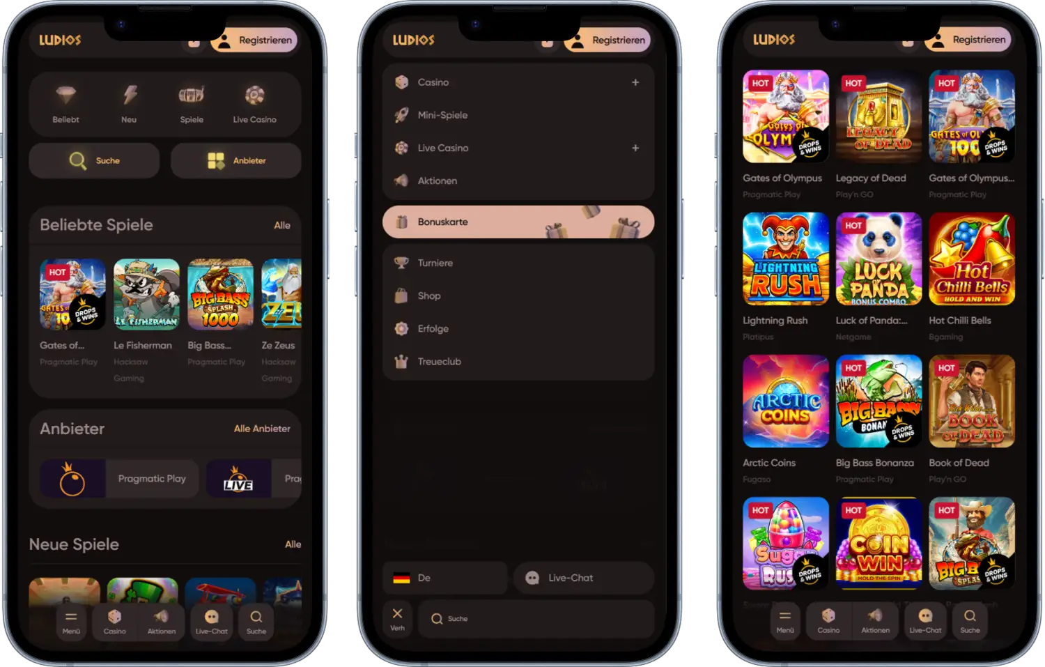 Ludios Casino Spielen auf dem Smartphone